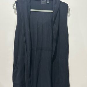 Cyrus Elegant Black Knitwear hooded vest